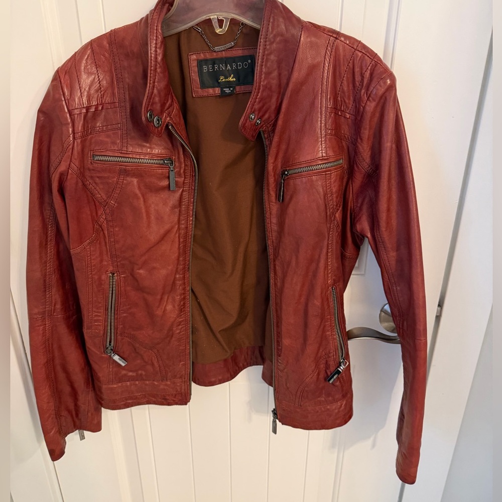 Bernardo Women's Rich Red Leather Jacket